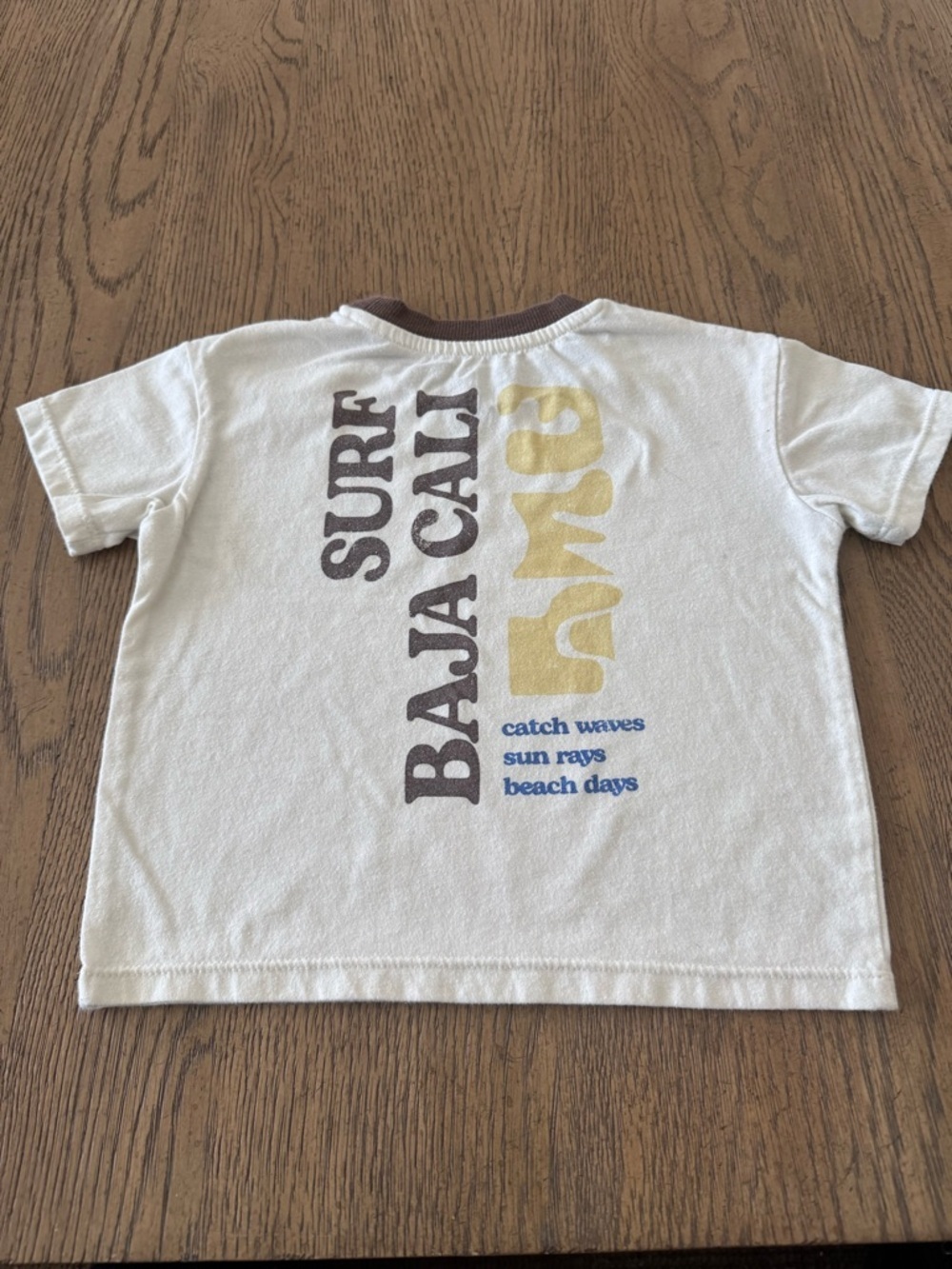 Grayson Mini Baja Cali Surf Tee Size 2T Cream Brown Graphic Toddler Shirt Kids